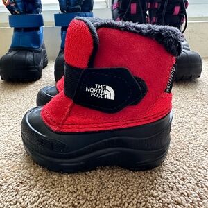 The North Face toddler size 5 Red and Black Waterproof Snow Boots